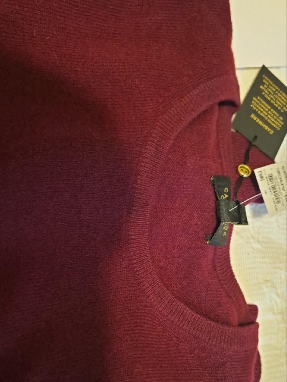 Charter Club Women's Wine Crewneck Cashmere Sweater, Brand New, Never Worn! - Picture 2 of 4